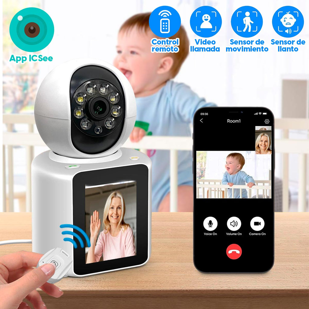 Camara De Seguridad Bidireccional con Pantalla