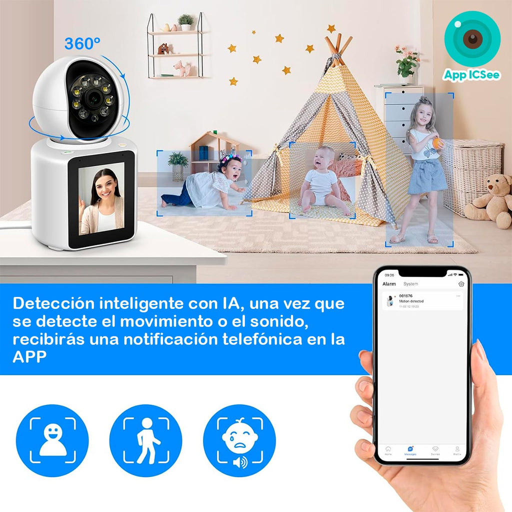Camara De Seguridad Bidireccional con Pantalla
