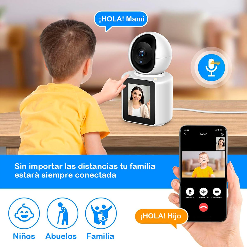 Camara De Seguridad Bidireccional con Pantalla